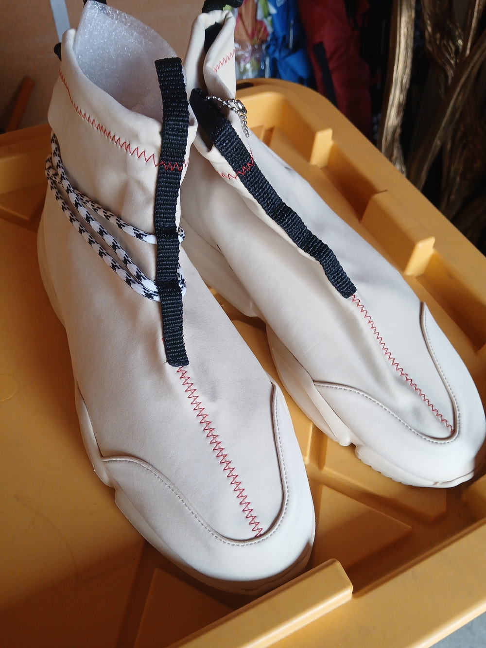 Men's John Geiger White High-Top Fashion Sneakers with Black Accent